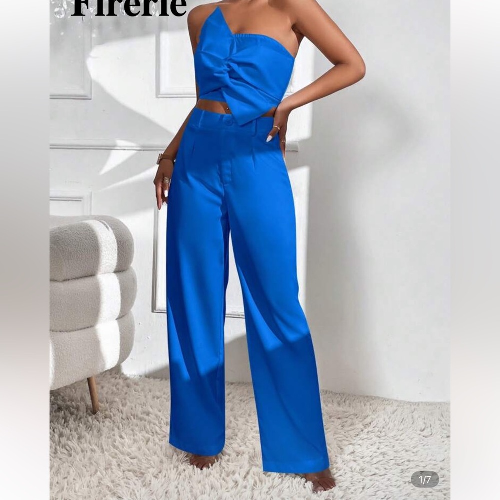 SHEIN Vibrant Blue Wide Leg Jumpsuit